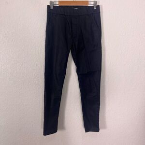 Bevy Flog Blue Striped Shimmer Pull On Skinny Dress Pants